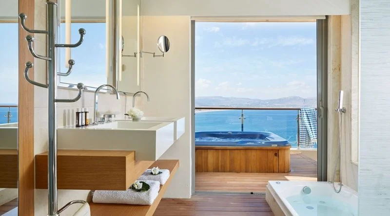 Double Deluxe Room Sea View with Outdoor Jacuzzi - Lindos Blu Luxury Hotel & Suites