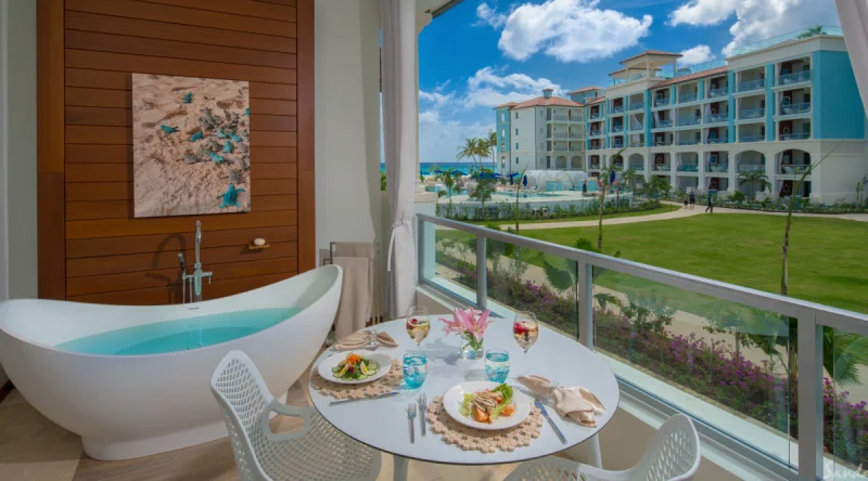 Royal Seaside Oceanview Crystal Lagoon Club Level Barbados Suite with Balcony Soaking Tub - Sandals Royal Barbados