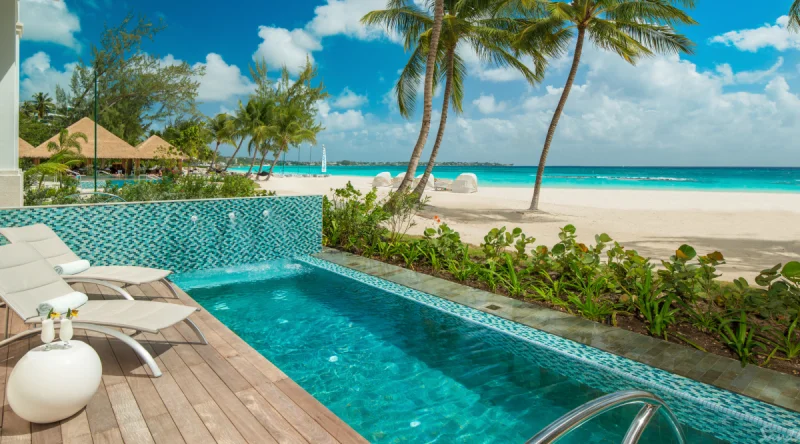 Beachfront Prime Minister One Bedroom Butler Suite with Private Pool and Patio Soaking Tub - Sandals Royal Barbados