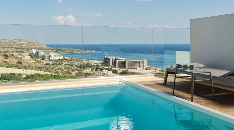 Summer Sea View Room with Private Pool - Esperos Blue Village & Spa